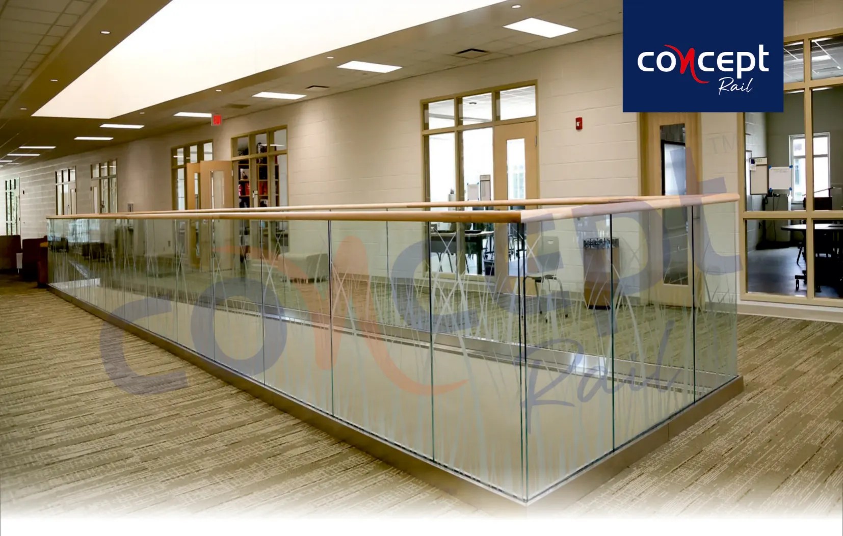 Glass railing interior installation